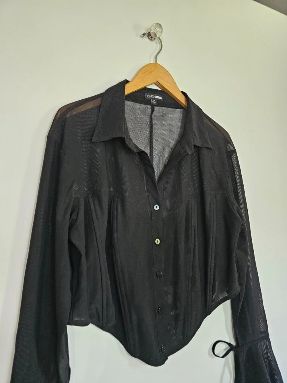 Lover Girl Corset Shirt Bell Tie Sleeves 2X